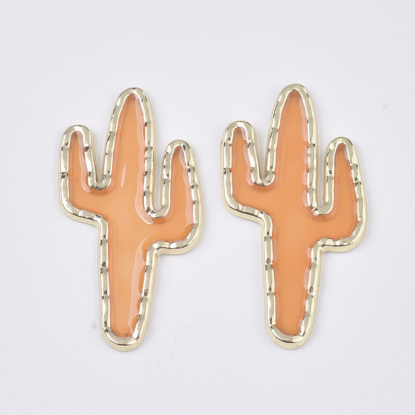 

PandaHall Epoxy Resin Cabochons, with Light Gold Plated Brass Open Back Bezel, Cactus, Sandy Brown, 38.5x20~21x2mm Brass+Epoxy Resin Flower...
