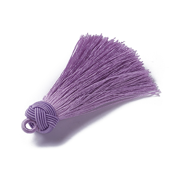 

PandaHall Nylon Tassel Pendants, Medium Purple, 70~72x17~18mm, Hole: 3~4mm Nylon Purple