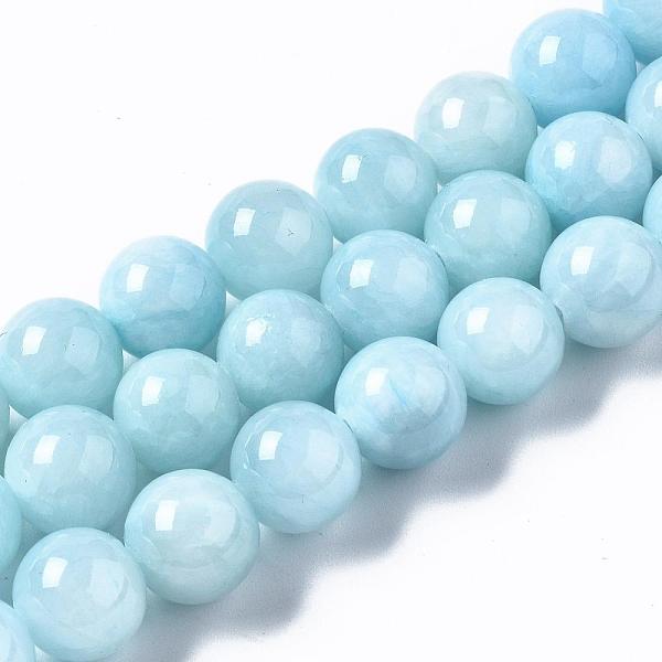 PandaHall Natural Dyed Yellow Jade Gemstone Bead Strands, Round, Pale Turquoise, 10mm, Hole: 1mm, about 40pcs/strand, 15.7 inch Yellow Jade...