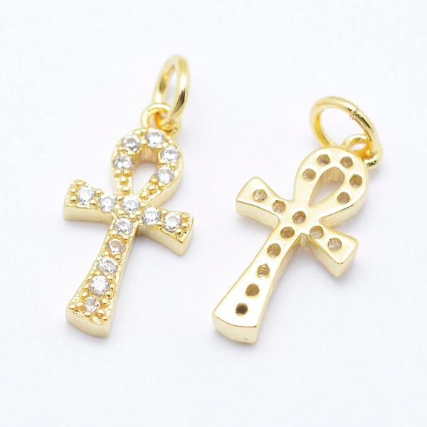 

PandaHall Brass Micro Pave Grade AAA Cubic Zirconia Tiny Cross Charms, Cadmium Free & Nickel Free & Lead Free, Real 18K Gold Plated...