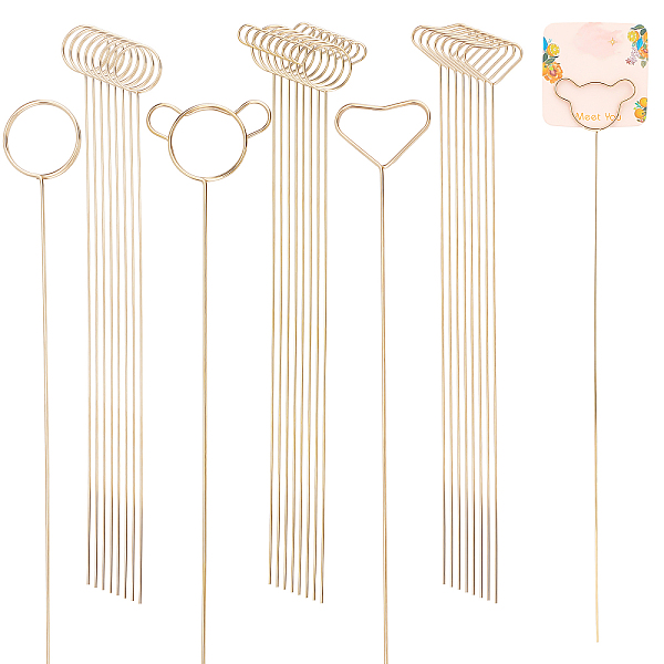 

PandaHall Olycraft 30Pcs 3 Style Steel Wire Name Card Clip Holder, Table Memo Holder, Heart & Ring & Bear, for Weddings Birthday Party...