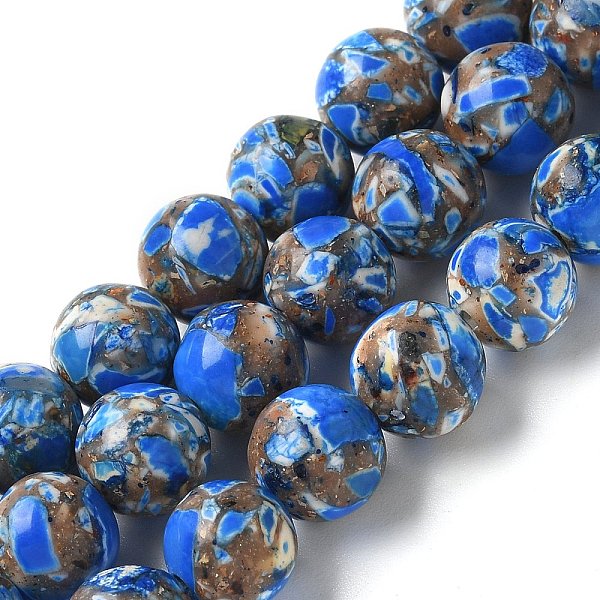 Brins de perles de jaspe impérial synthétique teint