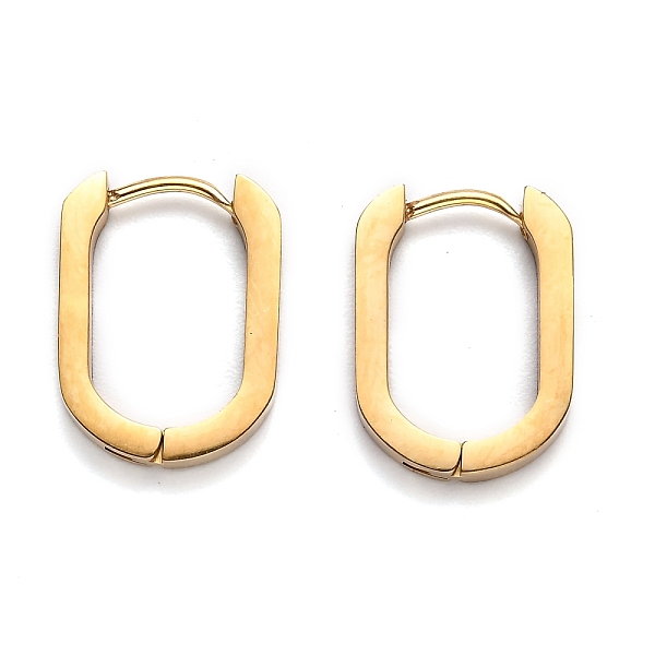 

PandaHall 304 Stainless Steel Huggie Hoop Earrings, Oval, Golden, 17x12.5x3mm, Pin: 1mm 304 Stainless Steel Oval