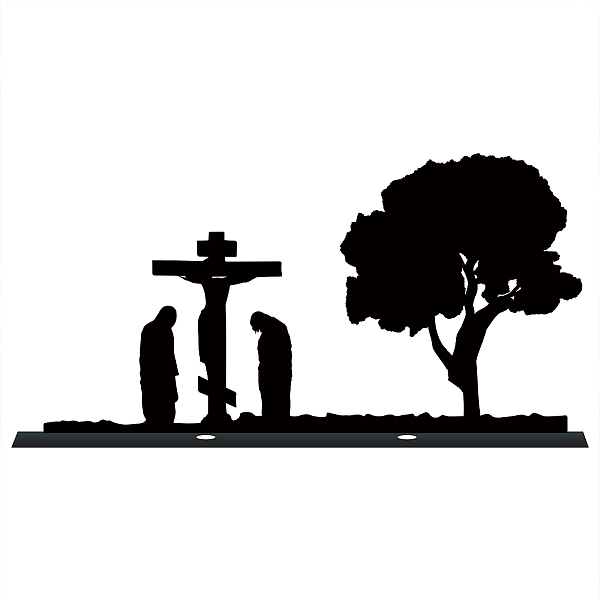 Tree Human Cross Pattern Iron Mailbox Frame