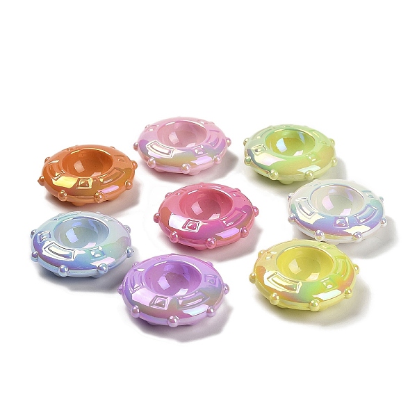 UV Plating Opaque Rainbow Iridescent Acrylic Beads