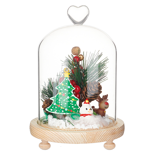 

PandaHall BENECREAT 8.3x4.5 Inch Glass Display Dome with Base, Cloche Glass Dome with Heart Handle, Clear Dustproof Dome Bell Jar Display..., Orange