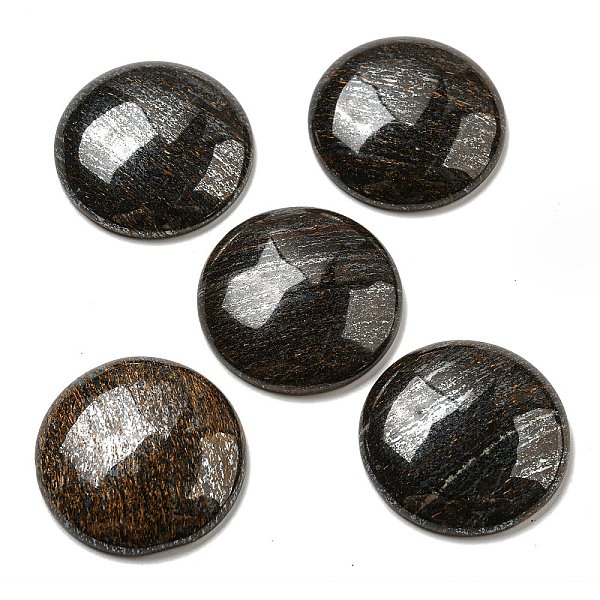 

PandaHall Natural Bronzite Cabochons, Flat Round, 30x7~8.5mm Bronzite Flat Round