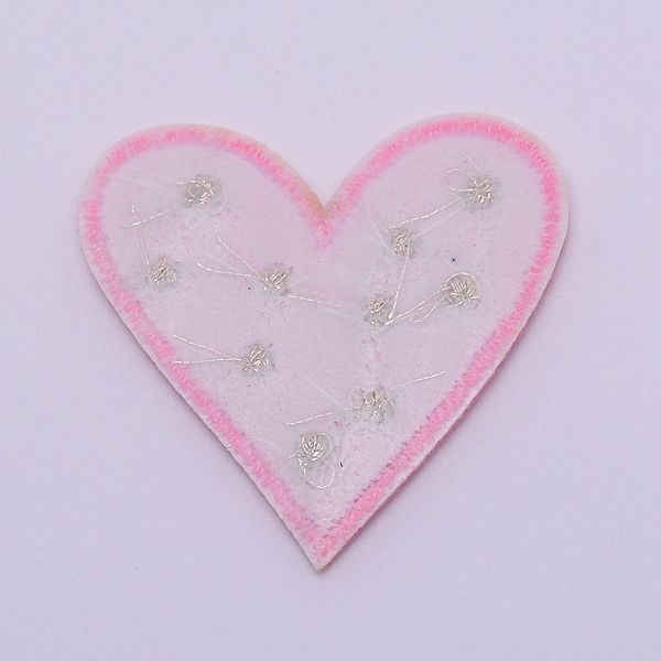 

PandaHall Computerized Embroidery Cloth Iron on/Sew on Patches, Costume Accessories, Appliques, Heart with Dot Pattern, Pink, 38x40x2mm...