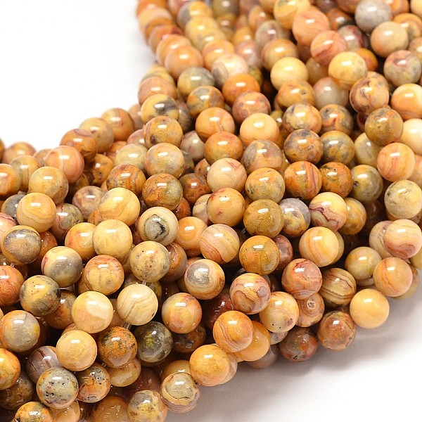 

PandaHall Natural Crazy Lace Agate Round Bead Strands, 4mm, Hole: 1mm, about 90pcs/strand, 14.9 inch Crazy Agate Round
