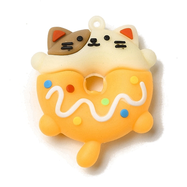 

PandaHall Donut PVC Plastic Cartoon Big Pendants, for DIY Keychain Making, Cat Shape, 50x40x13mm, Hole: 3.5mm PVC Cat Shape Yellow