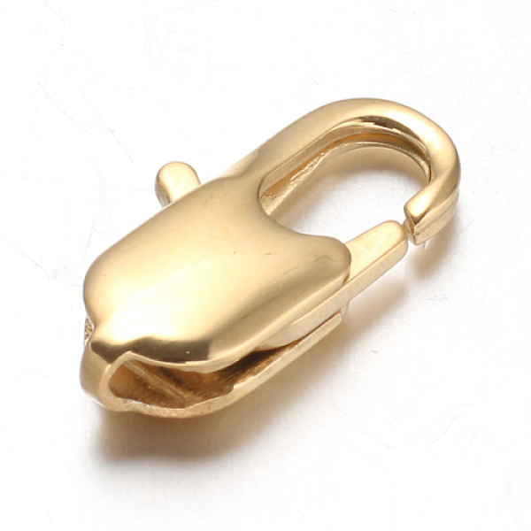 

PandaHall Ion Plating(IP) 304 Stainless Steel Lobster Claw Clasps, Golden, 18x9x4mm, Hole: 1x1.5mm 304 Stainless Steel Others