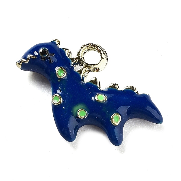 

PandaHall Alloy Enamel Pendants, 3D Dinosaur Charm, Golden, Midnight Blue, 13x19x3.5mm, Hole: 1.8mm Alloy+Enamel Dinosaur