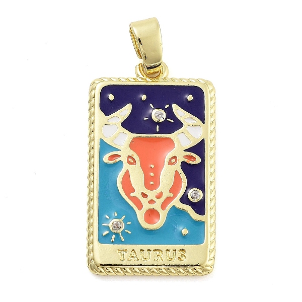 

PandaHall Rack Plating Brass Micro Pave Clear Cubic Zirconia Pendants, with Enamel, Cadmium Free & Lead Free, Real 18K Gold Plated..., Red