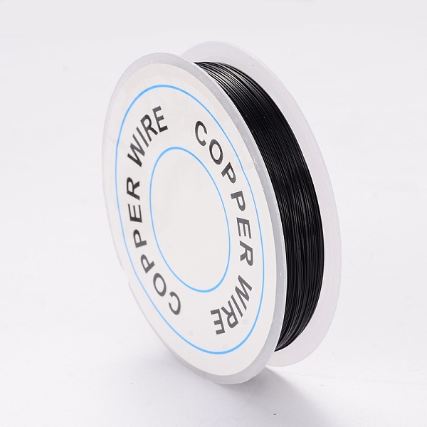 

PandaHall Round Craft Copper Wire, Black, 0.3mm, about 65.61 Feet(20m)/roll Copper Round Black
