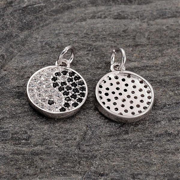 

PandaHall Flat Round Brass Micro Pave AAA Cubic Zirconia Pendants, Cadmium Free & Nickel Free & Lead Free, Real Platinum Plated, 14x12x2mm...