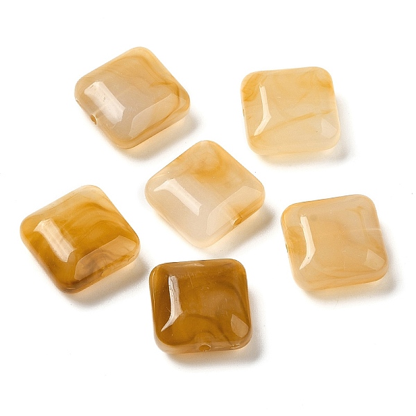 

PandaHall Transparent Acrylic Beads, Square, Goldenrod, 15.5x15.5x7.5mm, Hole: 1.6mm, about 327pcs/500g Acrylic Square Gold