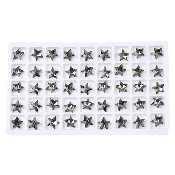 

PandaHall Glass Rhinestone Cabochons, Nail Art Decoration Accessories, Faceted, Star, Black, 9.5x10x4.5mm Glass Star Black