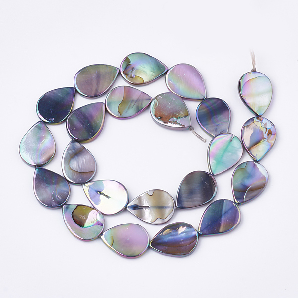 

PandaHall AB Color Freshwater Shell Beads Strands, Dyed, teardrop, Colorful, 17.5x13x2.5mm, Hole: 1mm, about 22pcs/strand, 15.3 inch...