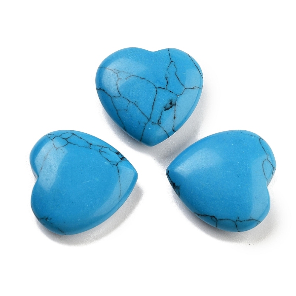 

PandaHall Heart Synthetic Turquoise Worry Stone, Anxiety Healing Thumb Stone, 19.5~20.5x20~20.5x5.8~6.8mm Synthetic Turquoise Heart