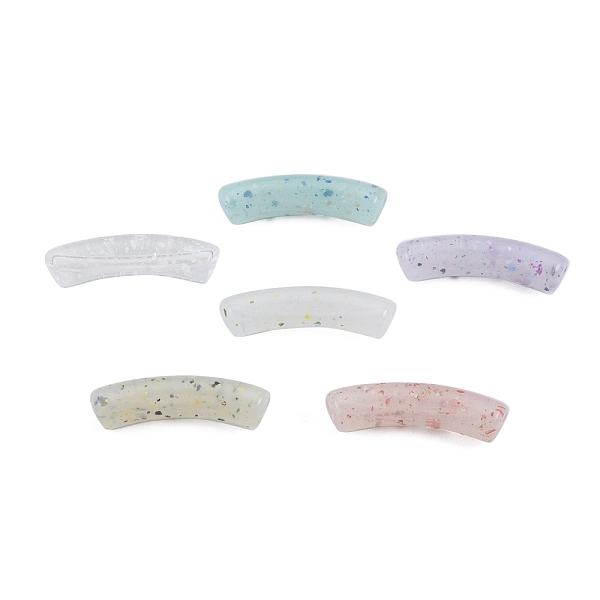 

PandaHall Marbled Stone Style Opaque Acrylic Beads, Curved Tube, Mixed Color, 31.5x7.5~8mm, Hole: 1.6mm Acrylic Tube Multicolor