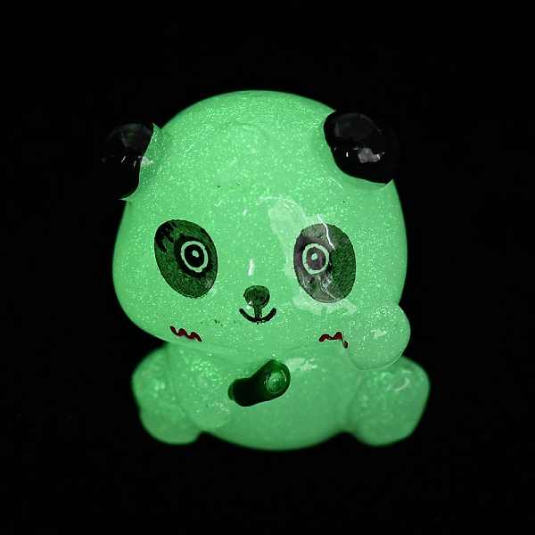 

PandaHall Luminous Resin Ornament, Glow in the Dark Minifigure Cartoon Display Decoration, Panda, 29x24x25mm Resin Panda White