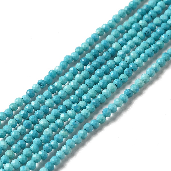 

PandaHall Natural Howlite Beads Strands, Dyed, Faceted, Round, Medium Turquoise, 2mm, Hole: 0.6mm, about 198pcs/strand, 15.20 inch(38.6cm)...
