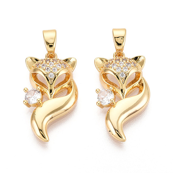 Brass Micro Pave Clear Cubic Zirconia Pendants