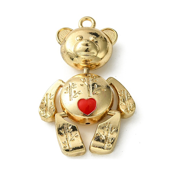 

PandaHall Alloy Enamel Pendants, Bear with Heart Charm, Golden, 46.5x26.5x11.5mm, Hole: 2.6mm Alloy+Enamel Bear Red
