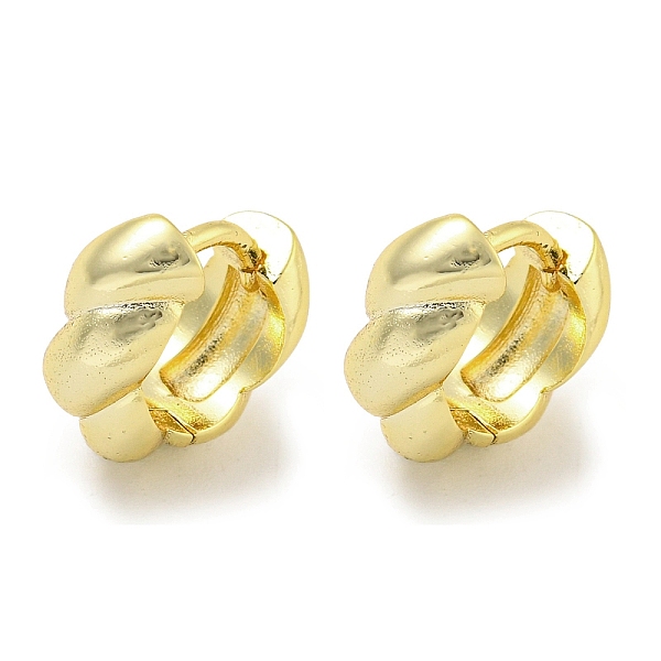 

PandaHall Brass Hoop Earrings, Real 18K Gold Plated, 12x6mm Brass Twist