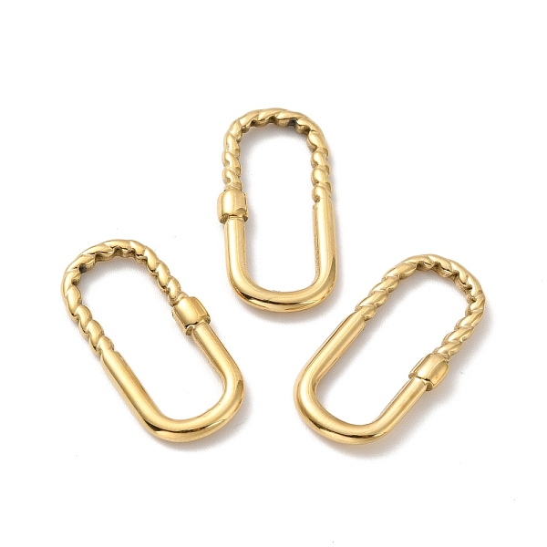 

PandaHall Ion Plating 304 Stainless Steel Pendants, Oval, Golden, 25x12.5x3mm, Hole: 21x7mm 304 Stainless Steel Oval