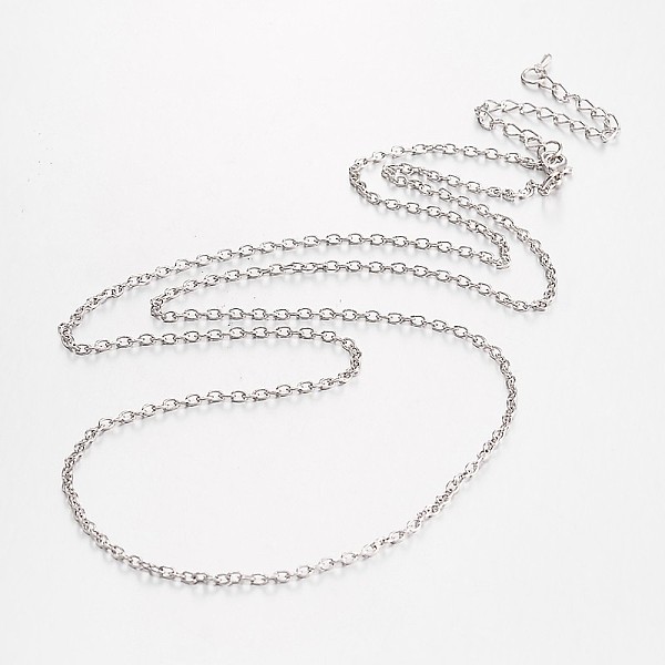 

PandaHall Alloy & Iron Cable Chain Necklace Making, with Lobster Claw Clasps, Platinum, 28 inch Iron
