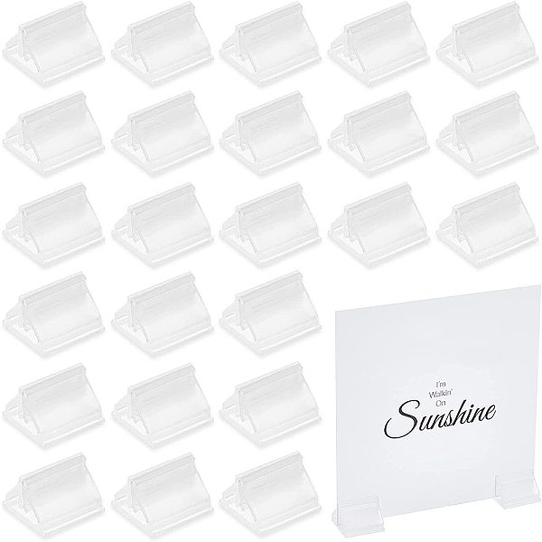 

PandaHall Plastic Card Holders, for Memo Note Name Sign Wedding Party Birthday, Rectangle, Clear, 20x20x13mm Plastic Clear