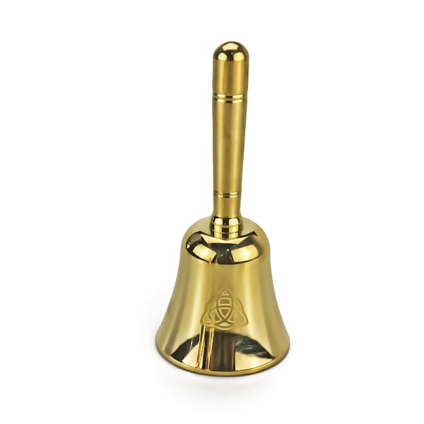 

PandaHall Brass Hand Bell, Display Decoration, Service Bell, Dinner Bell, Tarot Ritual Meditation Alarm, Golden, Golden, 43x98mm Brass Twist