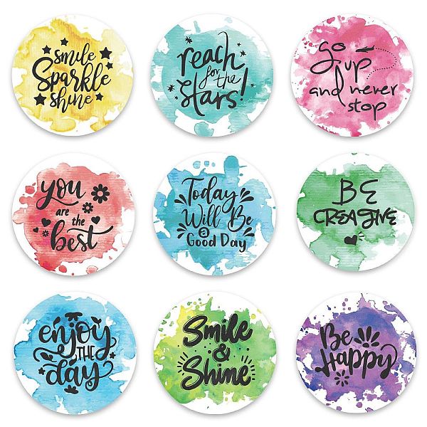 

PandaHall Tinplate Brooch, with Plastic Bottom & Iron Pin, Flat Round, Mixed Color, Word, 58x4mm, 9pcs/set Tinplate Word Multicolor