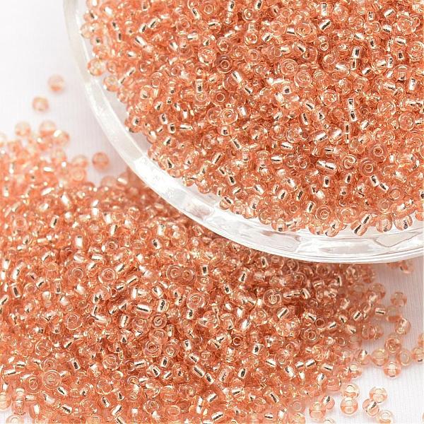 

PandaHall 12/0 Transparent Glass Round Seed Beads, Grade A, Silver Lined, PeachPuff, 1.8~2.0mm, Hole: 0.8mm, about 28000pcs/pound Glass..., Brown