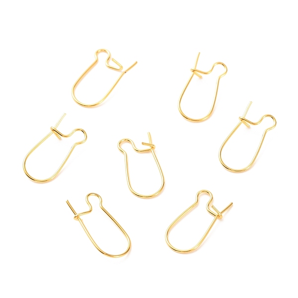

PandaHall Brass Hoop Earring Findings, Kidney Ear Wire, Long-Lasting Plated, Real 18K Gold Plated, 19x9x4mm, Pin: 0.7mm Brass