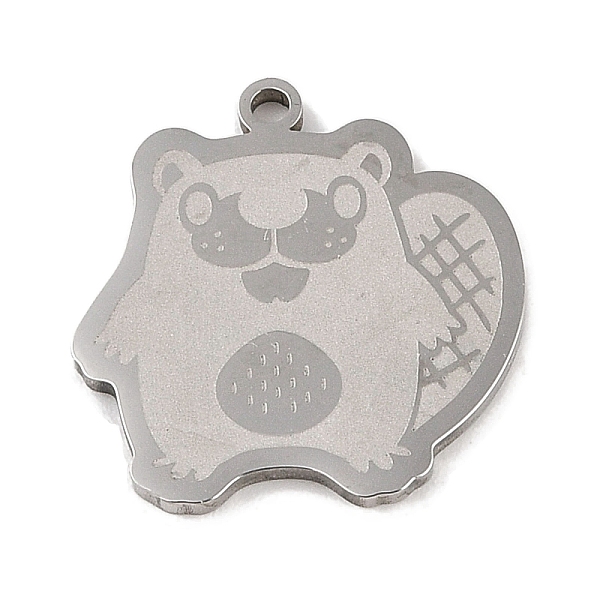 

PandaHall 304 Stainless Steel Pendants, Beaver Charm, Stainless Steel Color, 22.5x21.5x1.5mm, Hole: 1mm 304 Stainless Steel Other Animal