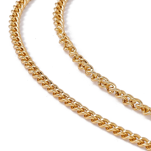 

PandaHall 201 Stainless Steel Curb Chain Necklace for Men Women, Real 18K Gold Plated, 17.72 inch(45cm) 201 Stainless Steel