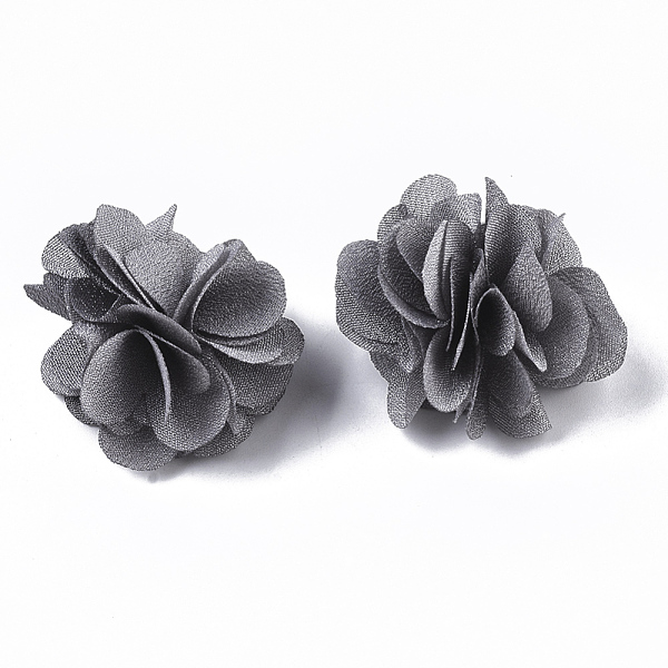 PandaHall Polyester Fabric Flowers, for DIY Headbands Flower Accessories Wedding Hair Accessories for Girls Women, Gray, 34mm Cloth Flower...