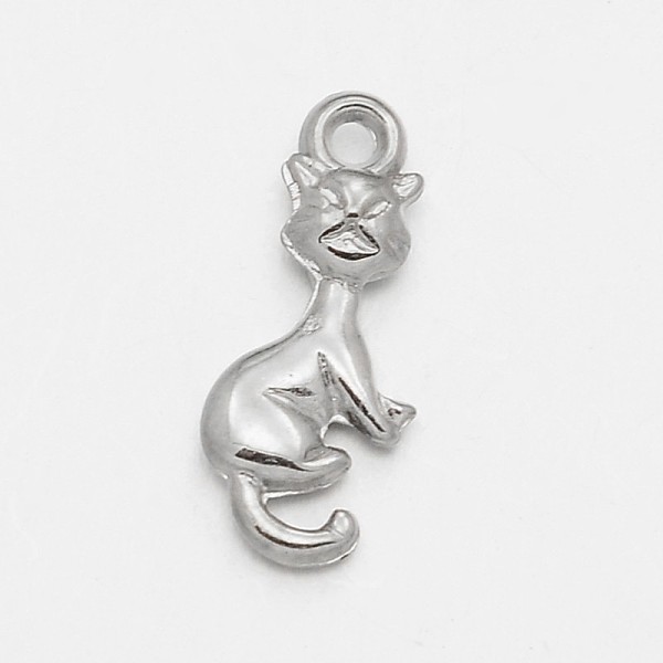 

PandaHall CCB Plastic Kitten Pendants, Cat Shape Charms, Platinum, 20x9x2.5mm, Hole: 1mm Plastic Cat Shape