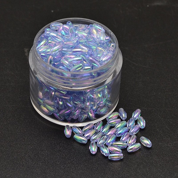 

PandaHall AB Color Plated Rice Electroplated Eco-Friendly Transparent Acrylic Beads, Light Steel Blue, 6x3mm, Hole: 1mm Acrylic Rice