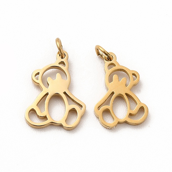 

PandaHall Ion Plating(IP) 304 Stainless Steel Pendants, with Jump Ring, Bear, Real 14K Gold Plated, 11x8x1mm, Hole: 2mm 304 Stainless Steel...