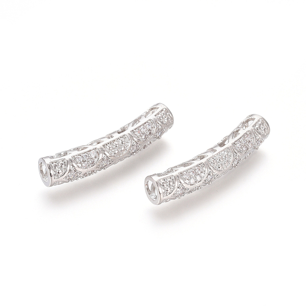 

PandaHall Brass Micro Pave Clear Cubic Zirconia Beads, Long-Lasting Plated, Tube Beads, Platinum, 29x6mm, Hole: 3.5mm Brass+Cubic Zirconia...