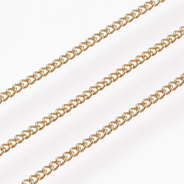

PandaHall Ion Plating(IP) Handmade 304 Stainless Steel Curb Chains, Soldered, with Spool, Golden, 1.2x1x0.2mm, about 32.8 Feet(10m)/roll 304...