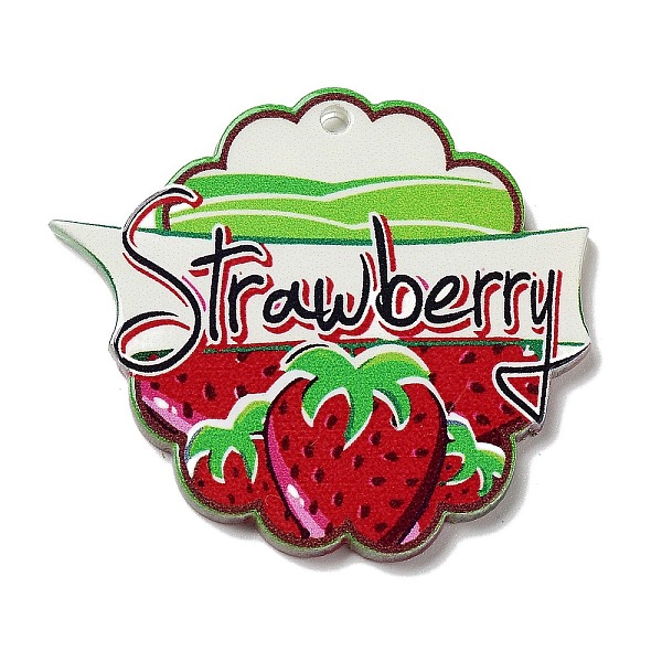 

PandaHall Fruit Theme Acrylic Pendants, Strawberry, 37.5x41.5x2.5mm, Hole: 1.5mm Acrylic Strawberry