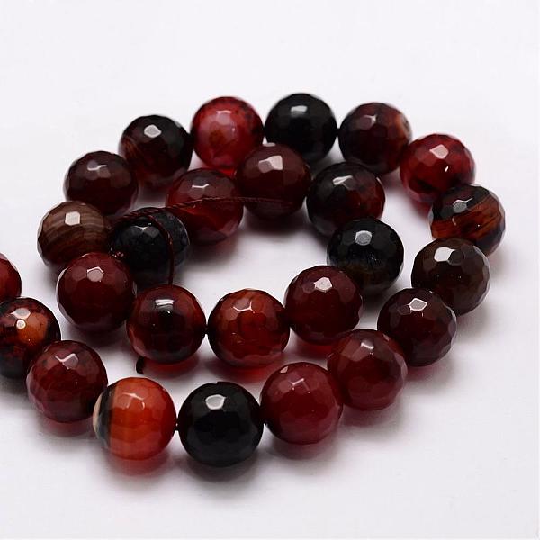 

PandaHall Natural Agate Beads Strands, Dyed, Faceted, Round, Saddle Brown, 14mm, Hole: 1.2mm, about 28pcs/strand, 14 inch Natural Agate...