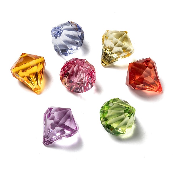 

PandaHall Transparent Acrylic Pendants for Curtains, Faceted, Drop, Mixed Color, 44x36mm, Hole: 3mm, about 20~21pcs/485~500g Acrylic..., Multicolor