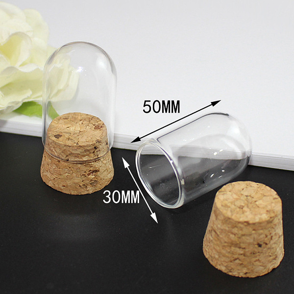 

PandaHall Miniature Glass Bottles, with Cork Stoppers, Cloche Bell Jars, Empty Wishing Bottles, for Dollhouse Accessories, Jewelry Making..., Clear