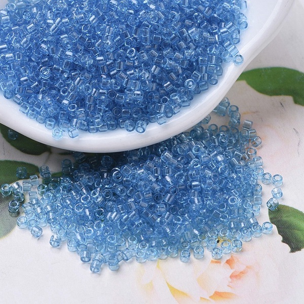 

PandaHall MIYUKI Delica Beads, Cylinder, Japanese Seed Beads, 11/0, (DB0113) Transparent Blue Luster, 1.3x1.6mm, Hole: 0.8mm, about...