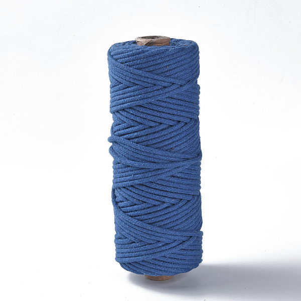 

PandaHall Cotton String Threads, Macrame Cord, Decorative String Threads, for DIY Crafts, Gift Wrapping and Jewelry Making, Blue, 3mm, about...